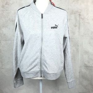 NWT puma gray zip up fleece jacket